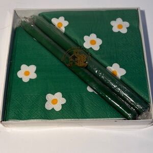 Green Floral Napkin Set